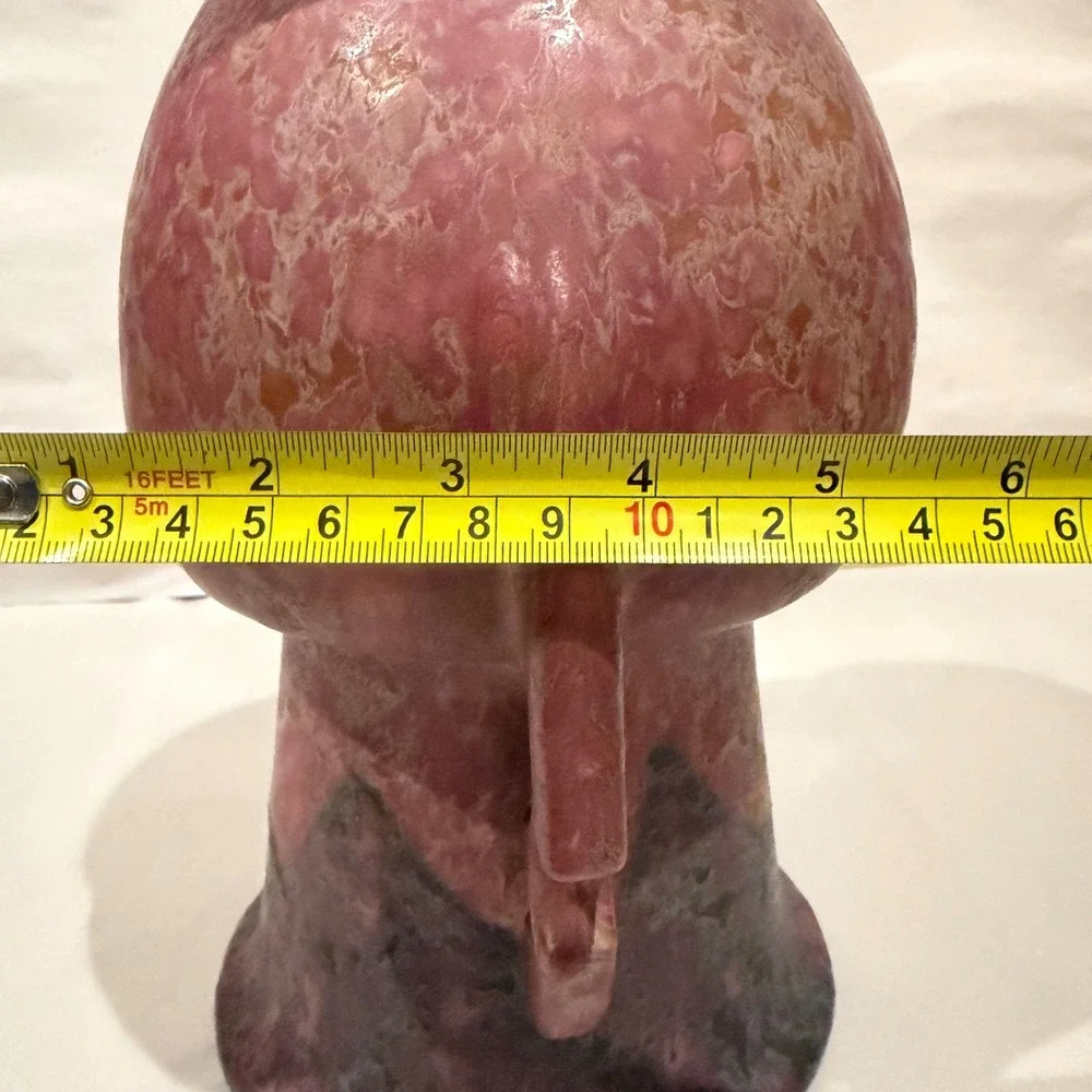 Antique Roseville Carnelian II 317-10 Rose Drip Glaze Handled Vase w/ OG Sticker
